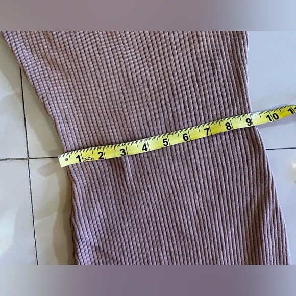 Sexy Brown Ribbed Dress High Split Say What ? Bust Line Plum  Size M - Picture 7 of 16